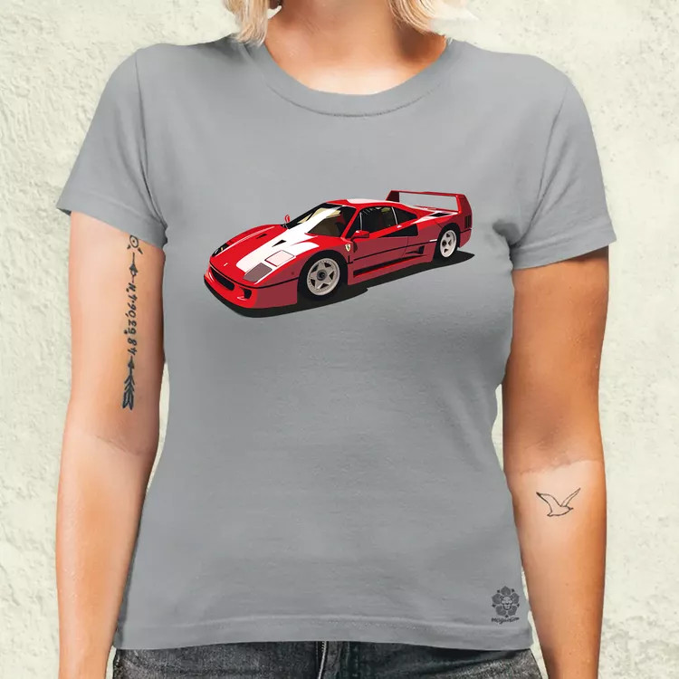 Ferrari F40 rajz v8 női póló