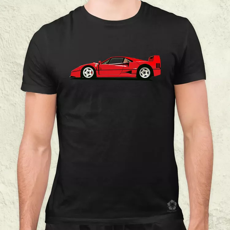 Ferrari F40 rajz v9 férfi póló