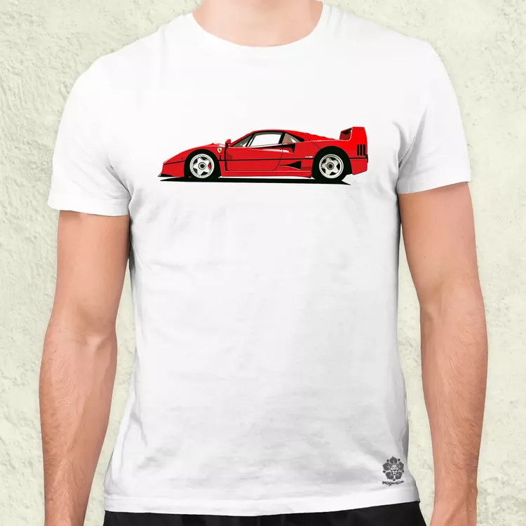 Ferrari F40 rajz v9 férfi póló