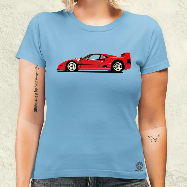 Ferrari F40 rajz v9 női póló