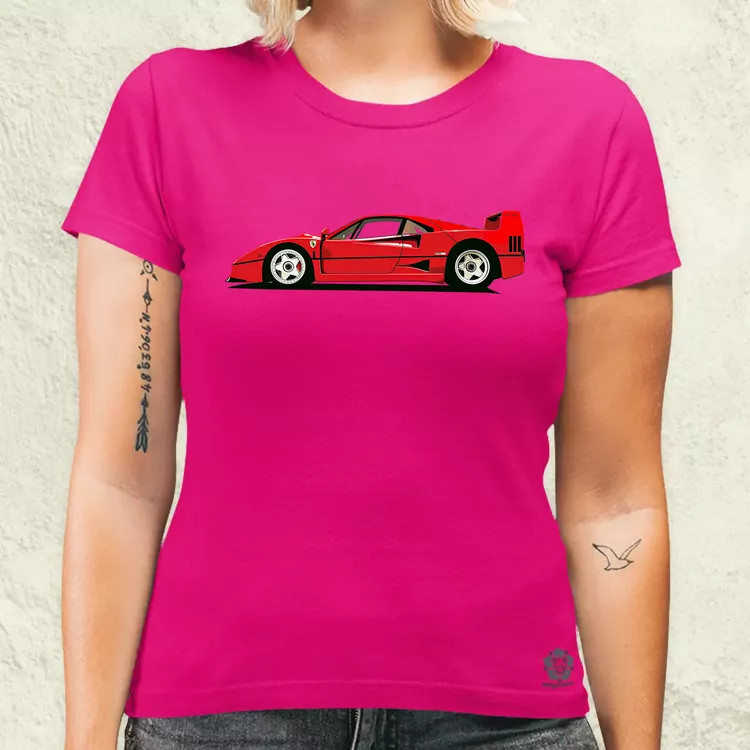 Ferrari F40 rajz v9 női póló