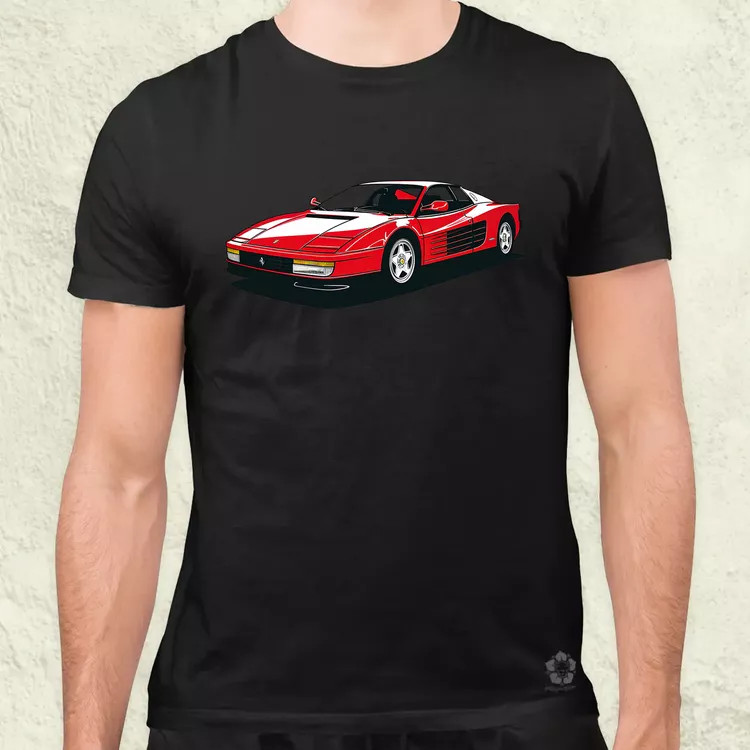 Ferrari Testarossa rajz v10 férfi póló
