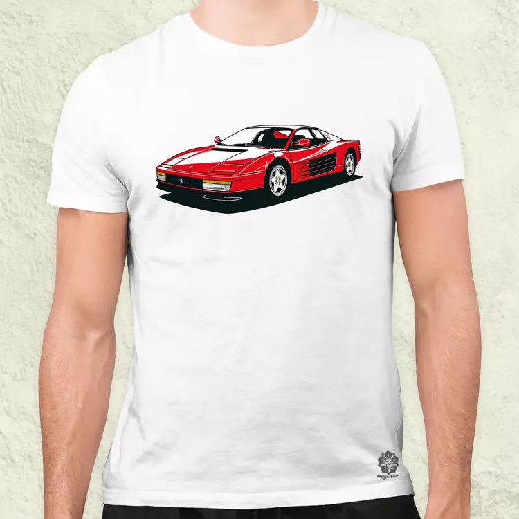 Ferrari Testarossa rajz v10 férfi póló