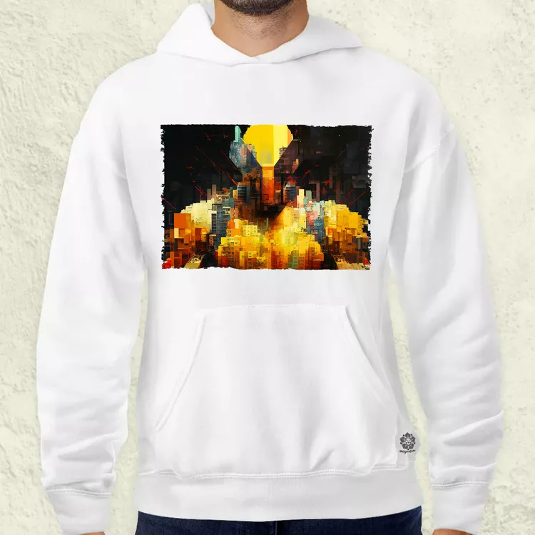 Pareidolia Farkas város fantázia v2 férfi pulóver