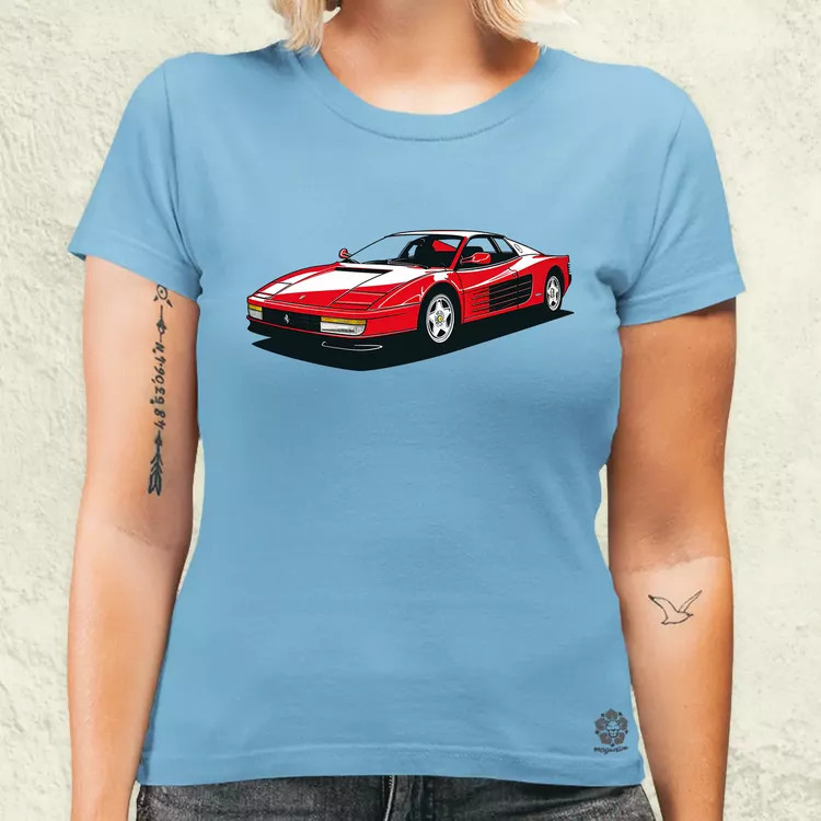 Ferrari Testarossa rajz v10 női póló
