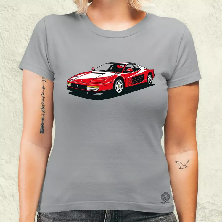 Ferrari Testarossa rajz v10 női póló