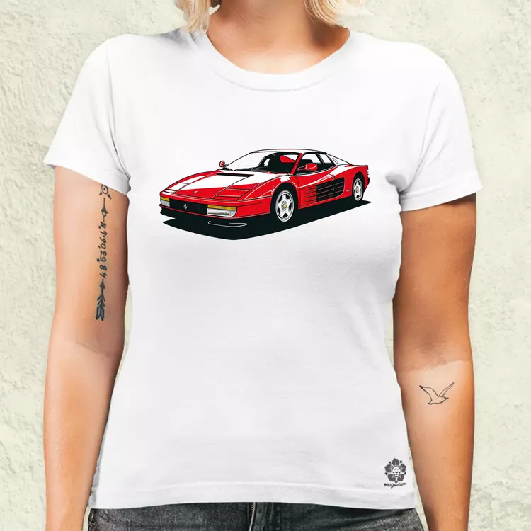 Ferrari Testarossa rajz v10 női póló