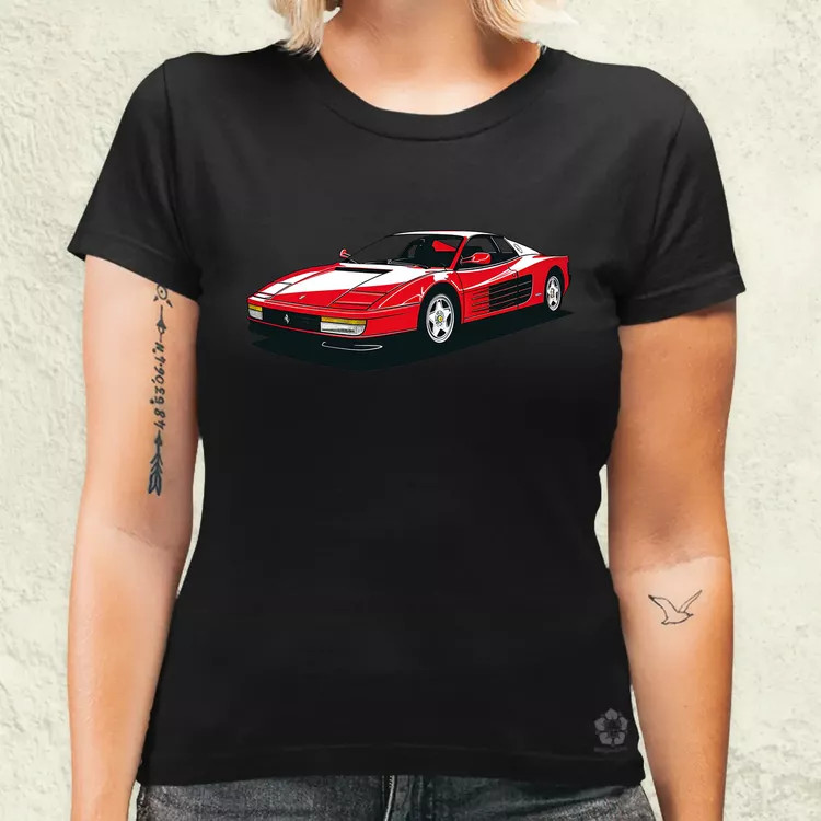 Ferrari Testarossa rajz v10 női póló
