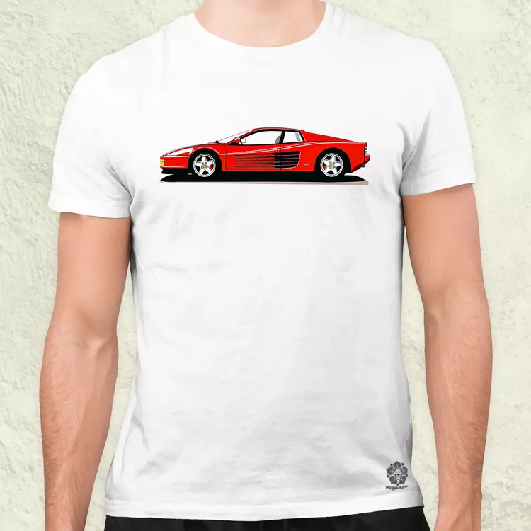 Ferrari Testarossa rajz v5 férfi póló