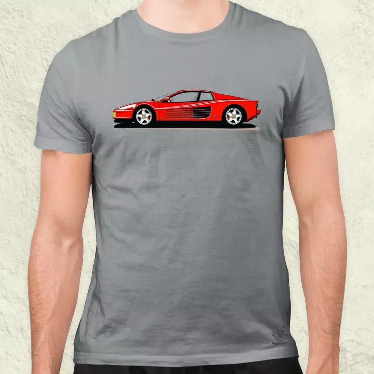 Ferrari Testarossa rajz v5 férfi póló