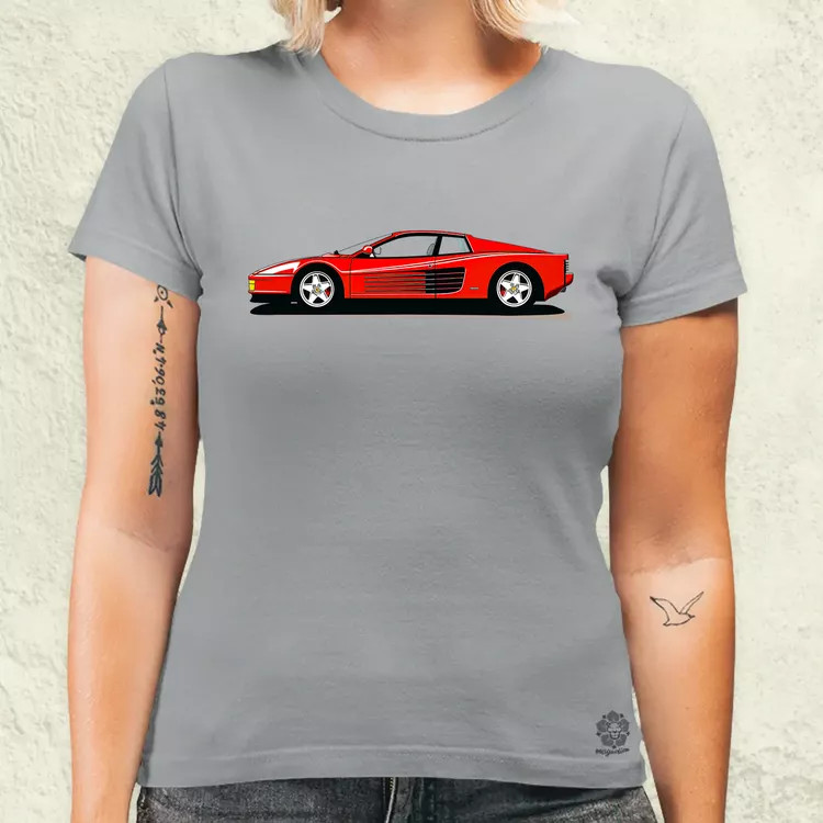 Ferrari Testarossa rajz v5 női póló