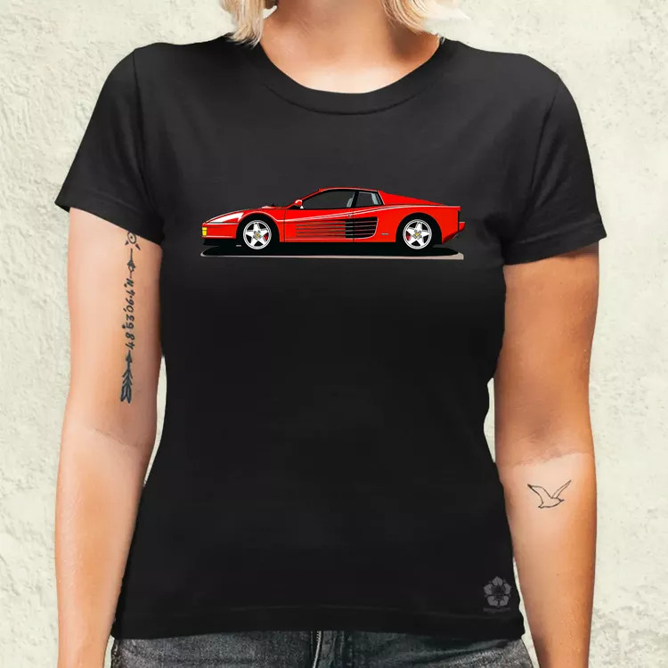 Ferrari Testarossa rajz v5 női póló