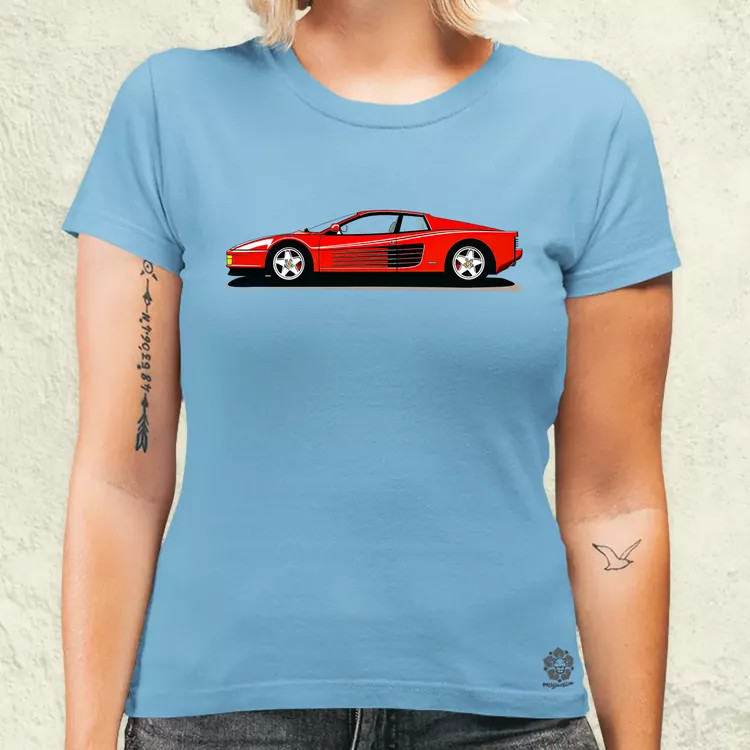 Ferrari Testarossa rajz v5 női póló