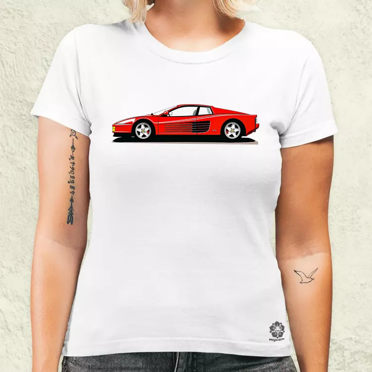Ferrari Testarossa rajz v5 női póló
