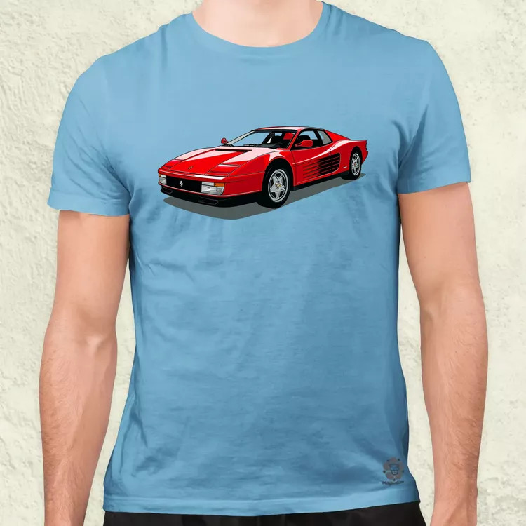 Ferrari Testarossa rajz v7 férfi póló