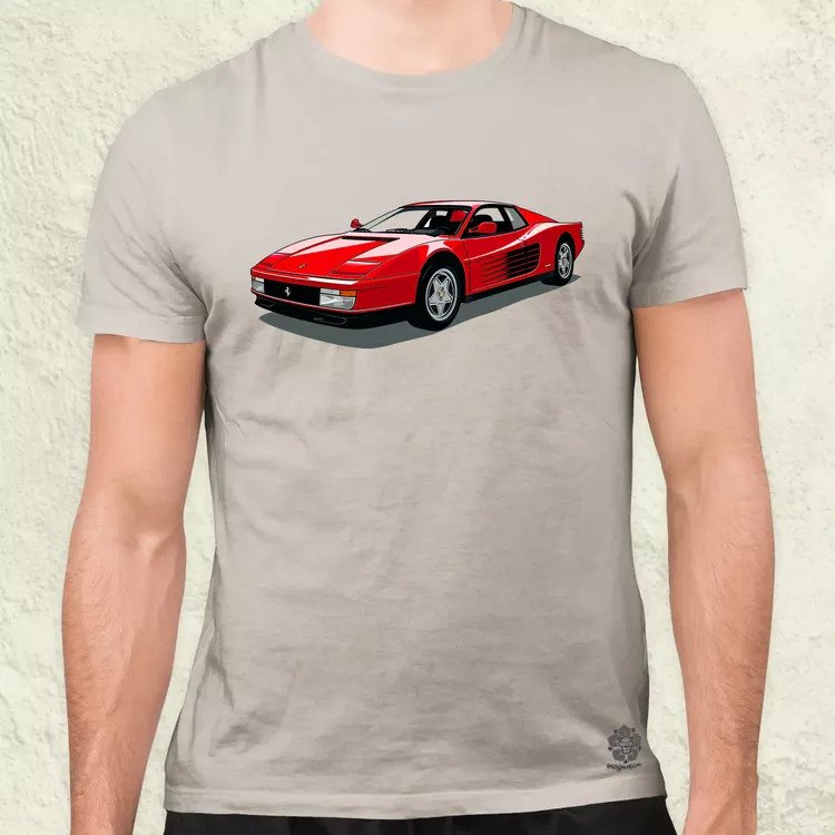 Ferrari Testarossa rajz v7 férfi póló
