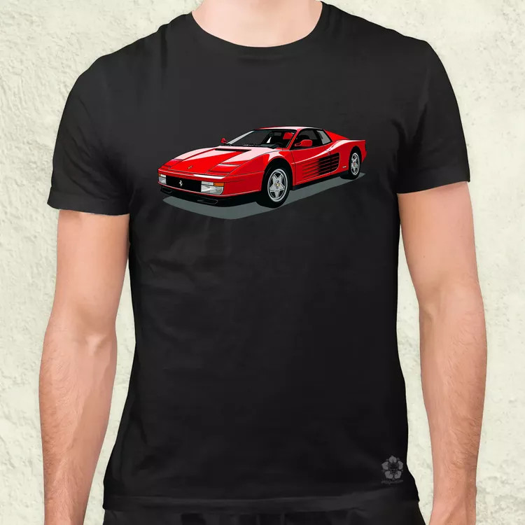 Ferrari Testarossa rajz v7 férfi póló