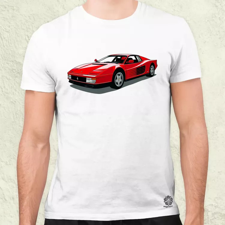 Ferrari Testarossa rajz v7 férfi póló