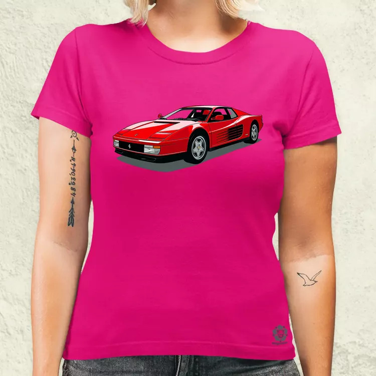 Ferrari Testarossa rajz v7 női póló