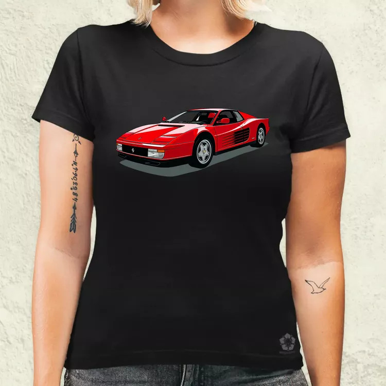 Ferrari Testarossa rajz v7 női póló