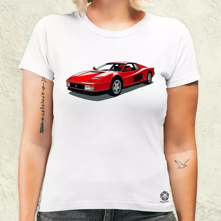 Ferrari Testarossa rajz v7 női póló