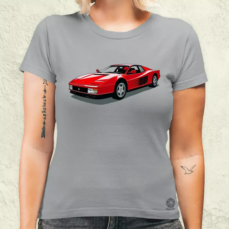 Ferrari Testarossa rajz v7 női póló