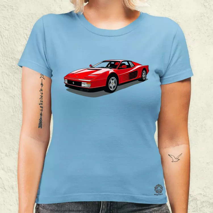 Ferrari Testarossa rajz v7 női póló