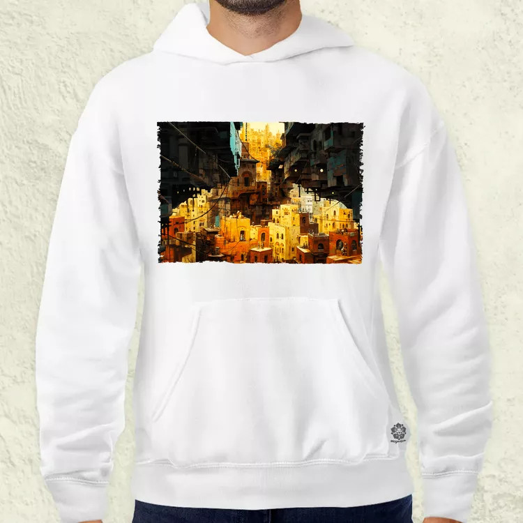 Pareidolia Farkas város fantázia v3 férfi pulóver