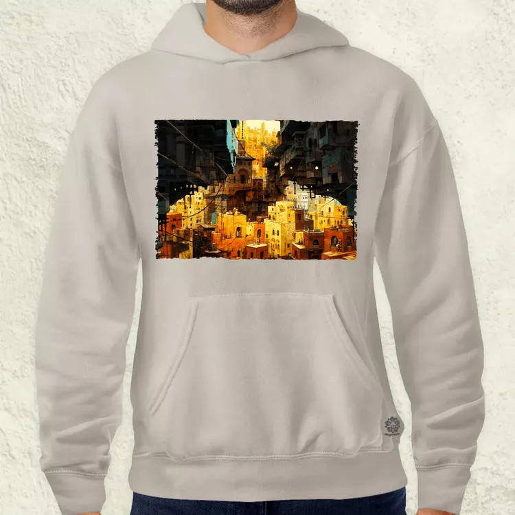 Pareidolia Farkas város fantázia v3 férfi pulóver