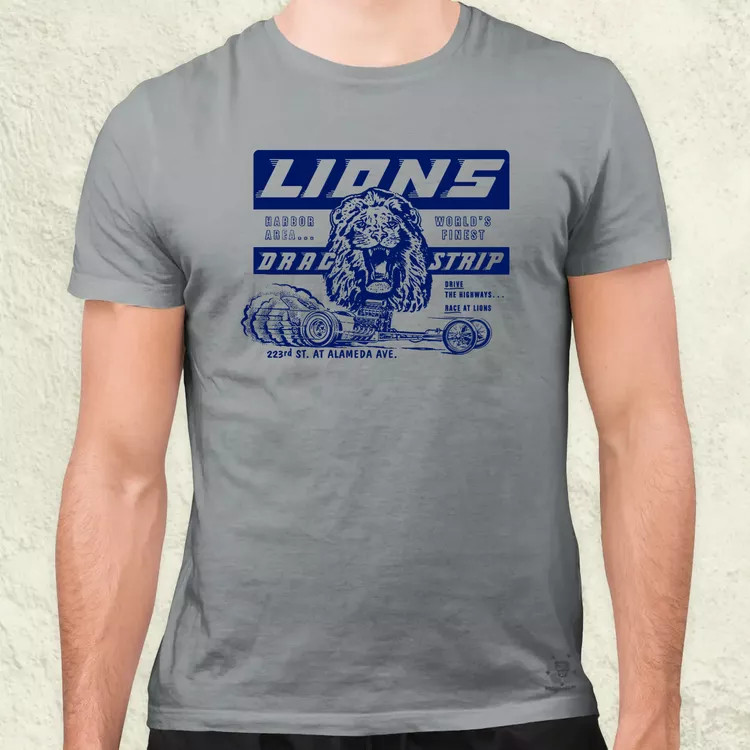 Lions Drag Strip kék férfi póló