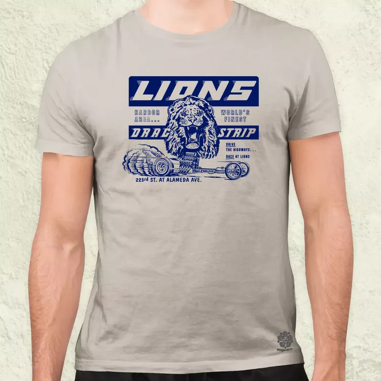 Lions Drag Strip kék férfi póló