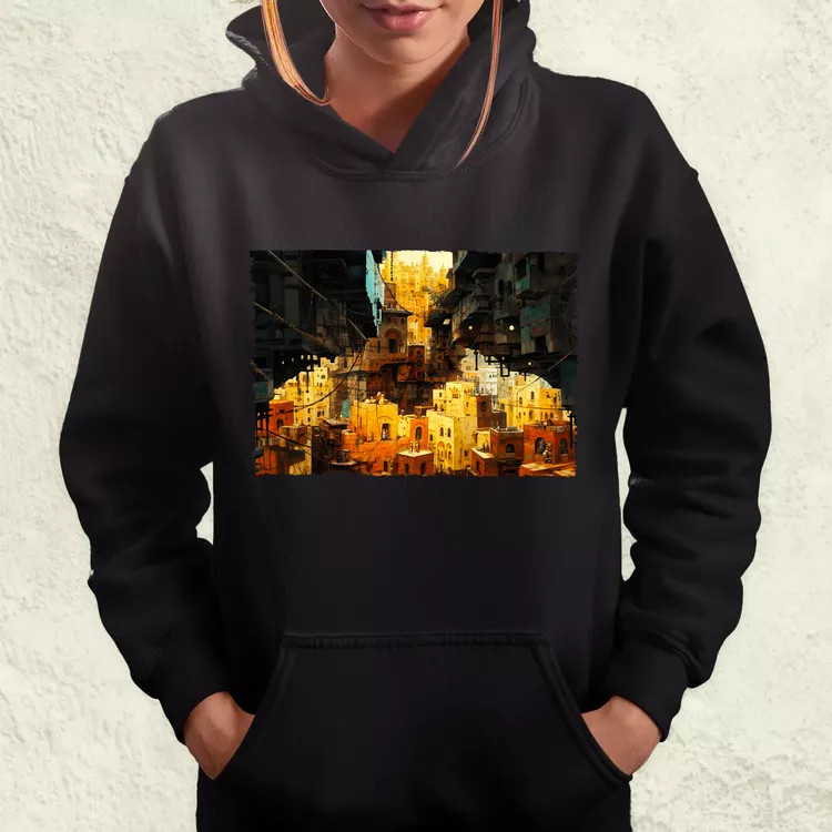 Pareidolia Farkas város fantázia v3 női pulóver