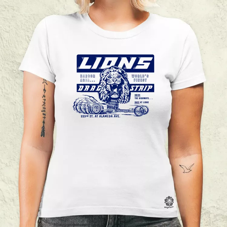 Lions Drag Strip kék női póló