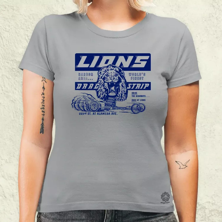 Lions Drag Strip kék női póló