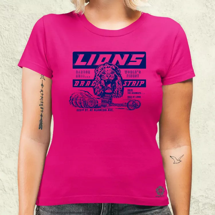 Lions Drag Strip kék női póló