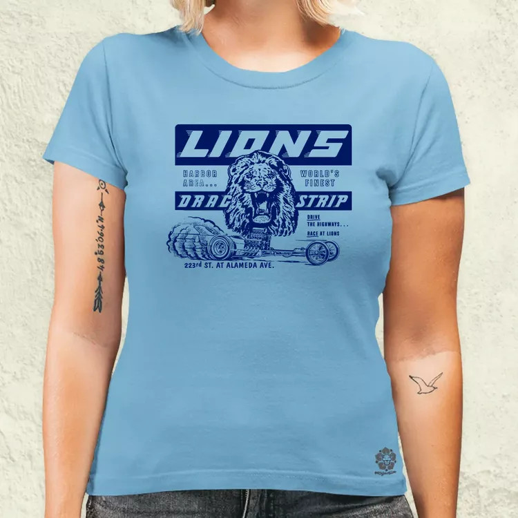 Lions Drag Strip kék női póló