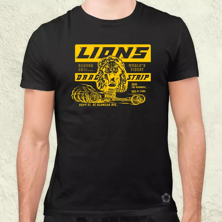Lions Drag Strip sárga férfi póló