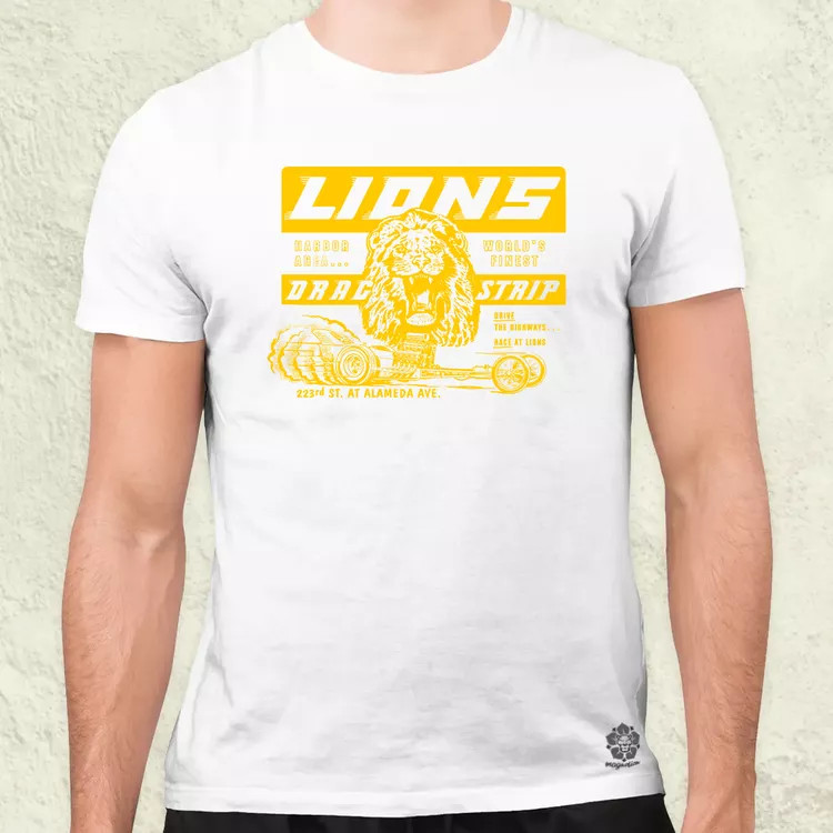 Lions Drag Strip sárga férfi póló