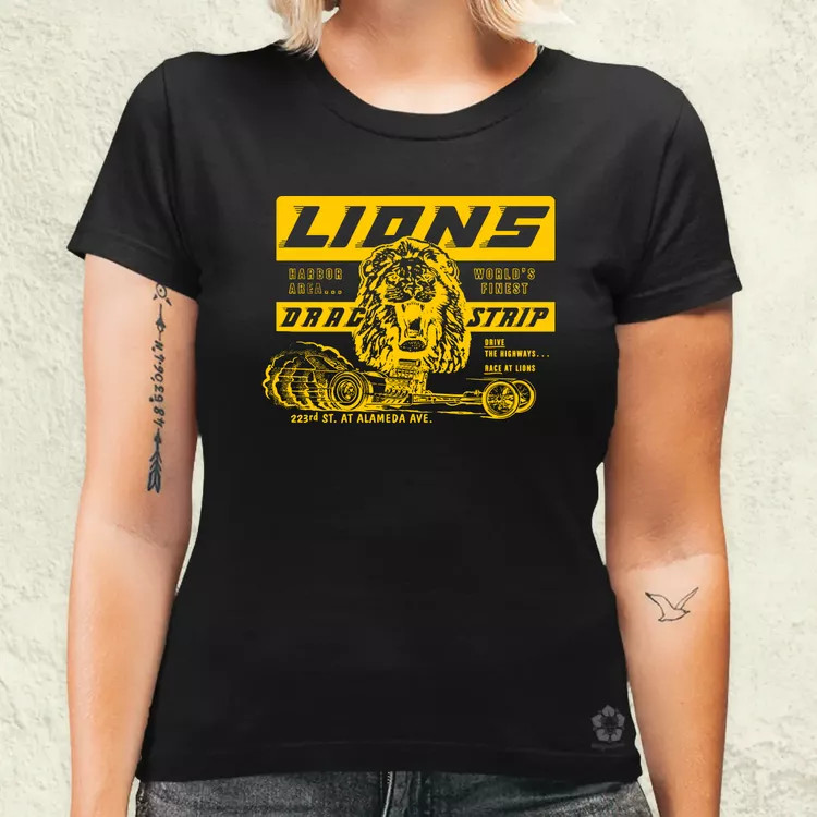 Lions Drag Strip sárga női póló