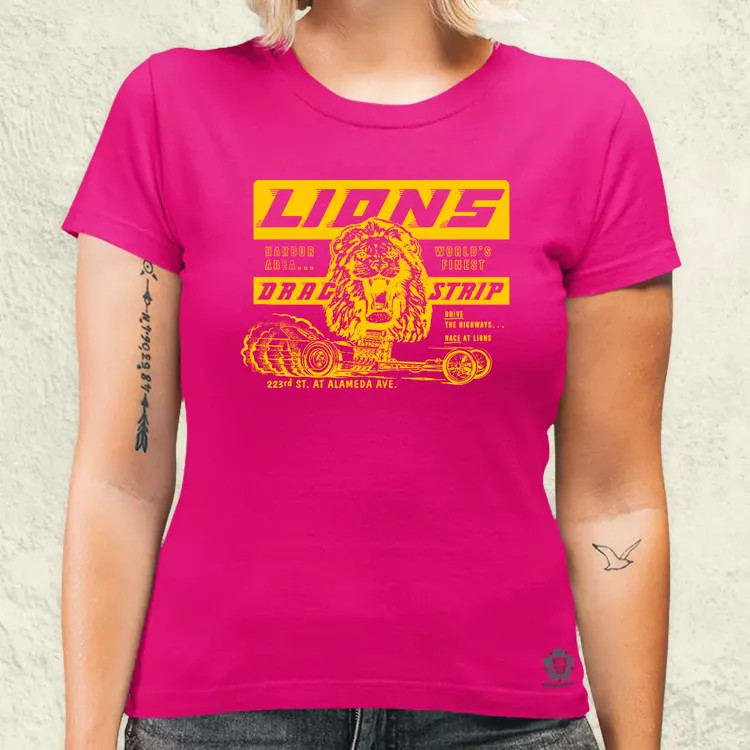 Lions Drag Strip sárga női póló