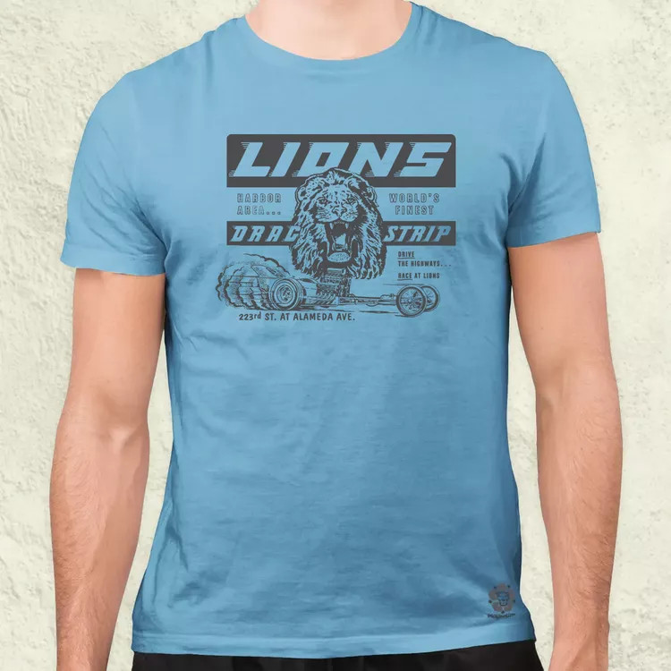 Lions Drag Strip szürke férfi póló