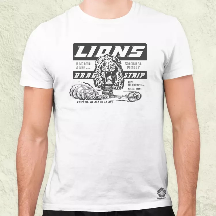 Lions Drag Strip szürke férfi póló