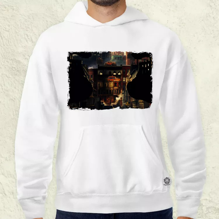Pareidolia Freddy Krueger város fantázia v3 férfi pulóver