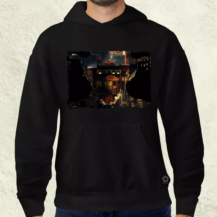 Pareidolia Freddy Krueger város fantázia v3 férfi pulóver