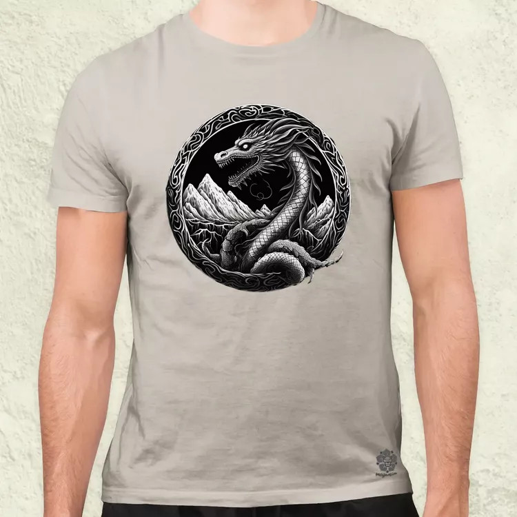 Jörmungandr amulett v4 férfi póló