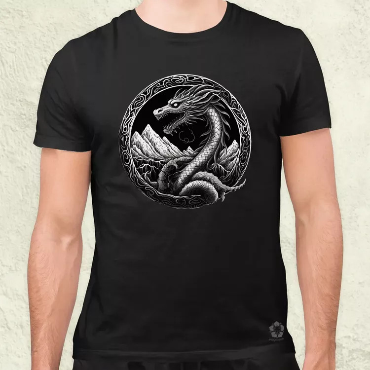 Jörmungandr amulett v4 férfi póló