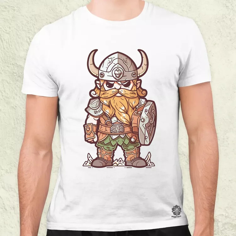 Színes viking vonalrajz férfi póló