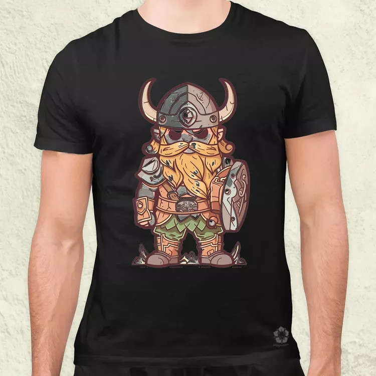 Színes viking vonalrajz férfi póló