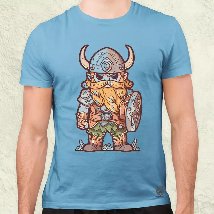Színes viking vonalrajz férfi póló