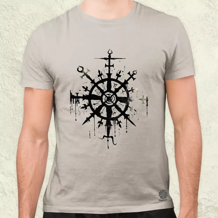 Vegvísir rúna v1 férfi póló